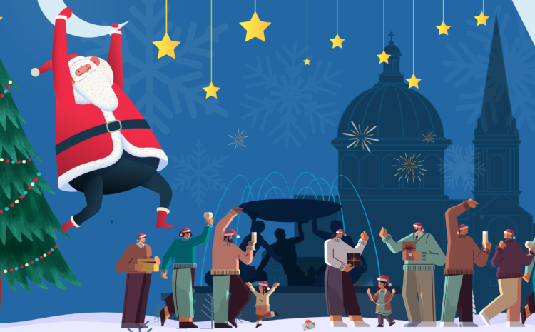 An image showing Santa Claus amid the Christmas tree and festive spirit in Valletta